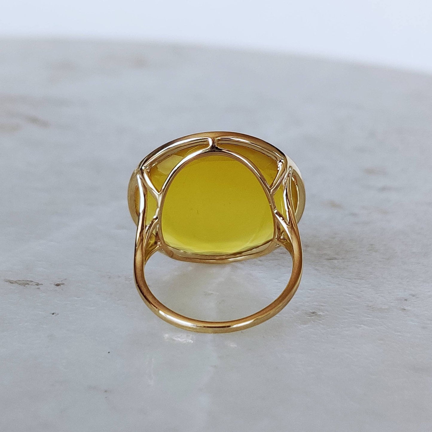 Natural Yellow Onyx Ring, 14K Solid Gold Ring, Yellow Onyx Gold Ring, Onyx Jewelry, December Birthstone, Mystical Birthstone, Christmas Gift