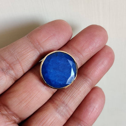 Natural Lapis Lazuli Ring, 14K Solid Yellow Gold Ring, Lapis Lazuli Jewelry, September Birthstone Ring, Christmas Present