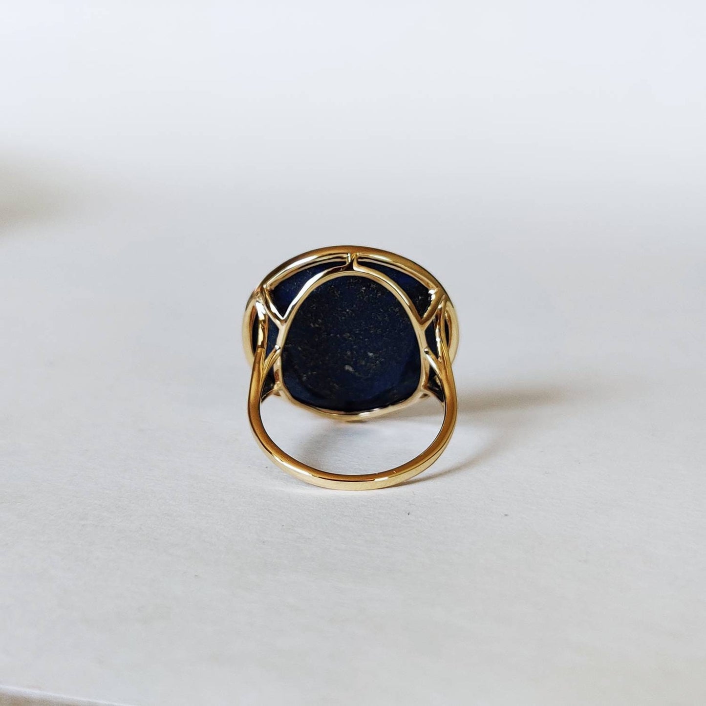 Natural Lapis Lazuli Ring, 14K Solid Yellow Gold Ring, Lapis Lazuli Jewelry, September Birthstone Ring, Christmas Present