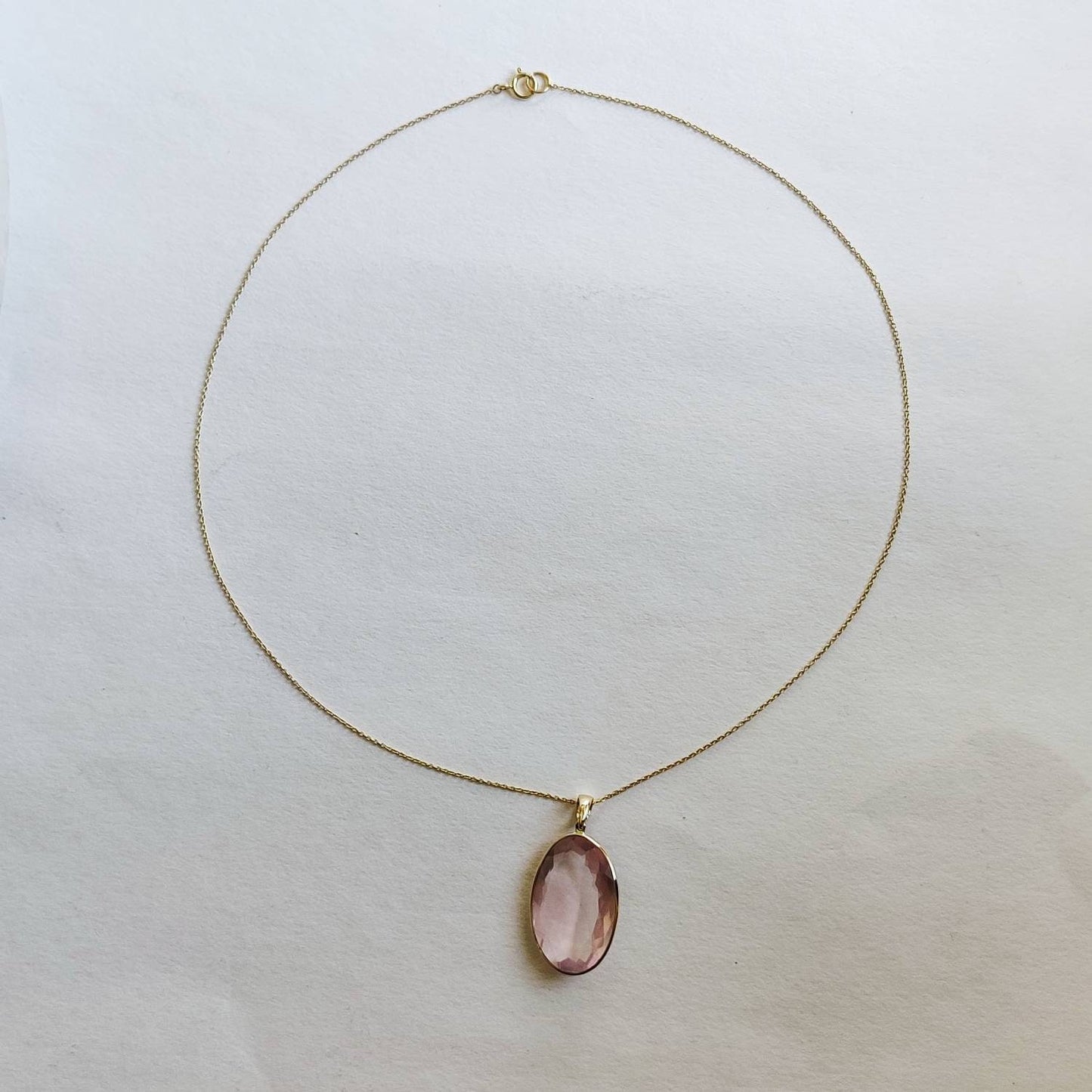 Natural Rose Quartz Pendant, 14K Solid Gold Rose Quartz Pendant, January Birthstone Pendant, Christmas Present, Rose Quartz Jewelry