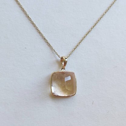 Natural Morganite Pendant, 14K Solid Gold Morganite Pendant, Solid Gold Pendant Necklace, November Birthstone, Christmas Gift, Bezel Pendant