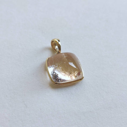 Natural Morganite Pendant, 14K Solid Gold Morganite Pendant, Solid Gold Pendant Necklace, November Birthstone, Christmas Gift, Bezel Pendant