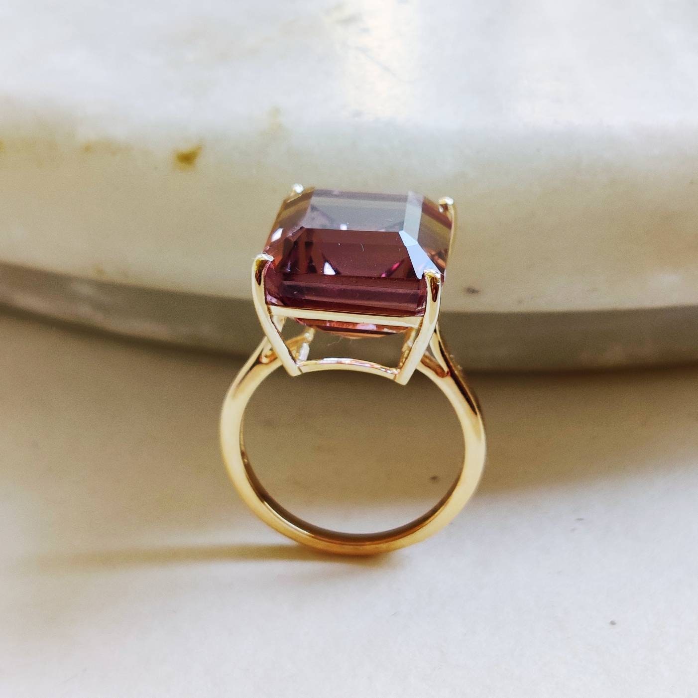 Natural Ametrine Ring, 14K Solid Yellow Gold Ring, Amethyst Citrine Ring, Ametrine Jewelry, Christmas Gift, February November Birthstone