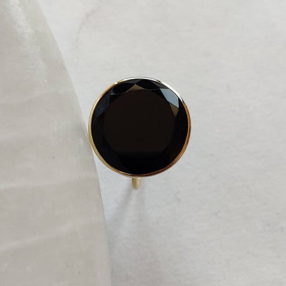 Natural Black Onyx Ring, 14K Solid Gold Ring, 14k Gold Black Onyx Ring, Natural Black Onyx Bezel Ring, December Birthstone, Gifts for her