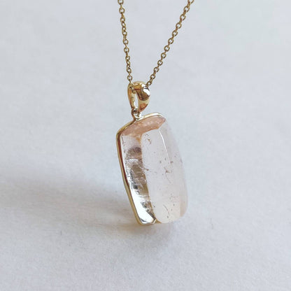 Natural Morganite Pendant, 14K Solid Yellow Gold Morganite Pendant, Bezel Pendant, November Birthstone, Morganite Jewelry, Christmas Gift