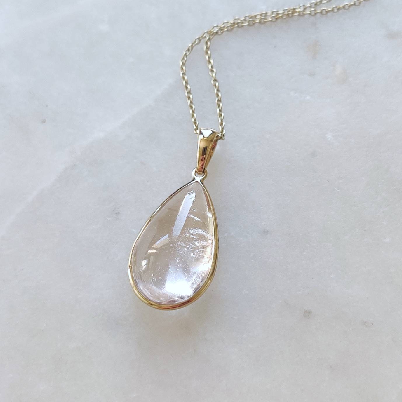 Natural Morganite Pendant, 14K Solid Yellow Gold Morganite Pendant, Bezel Pendant, November Birthstone, Christmas Gift, Morganite Jewelry