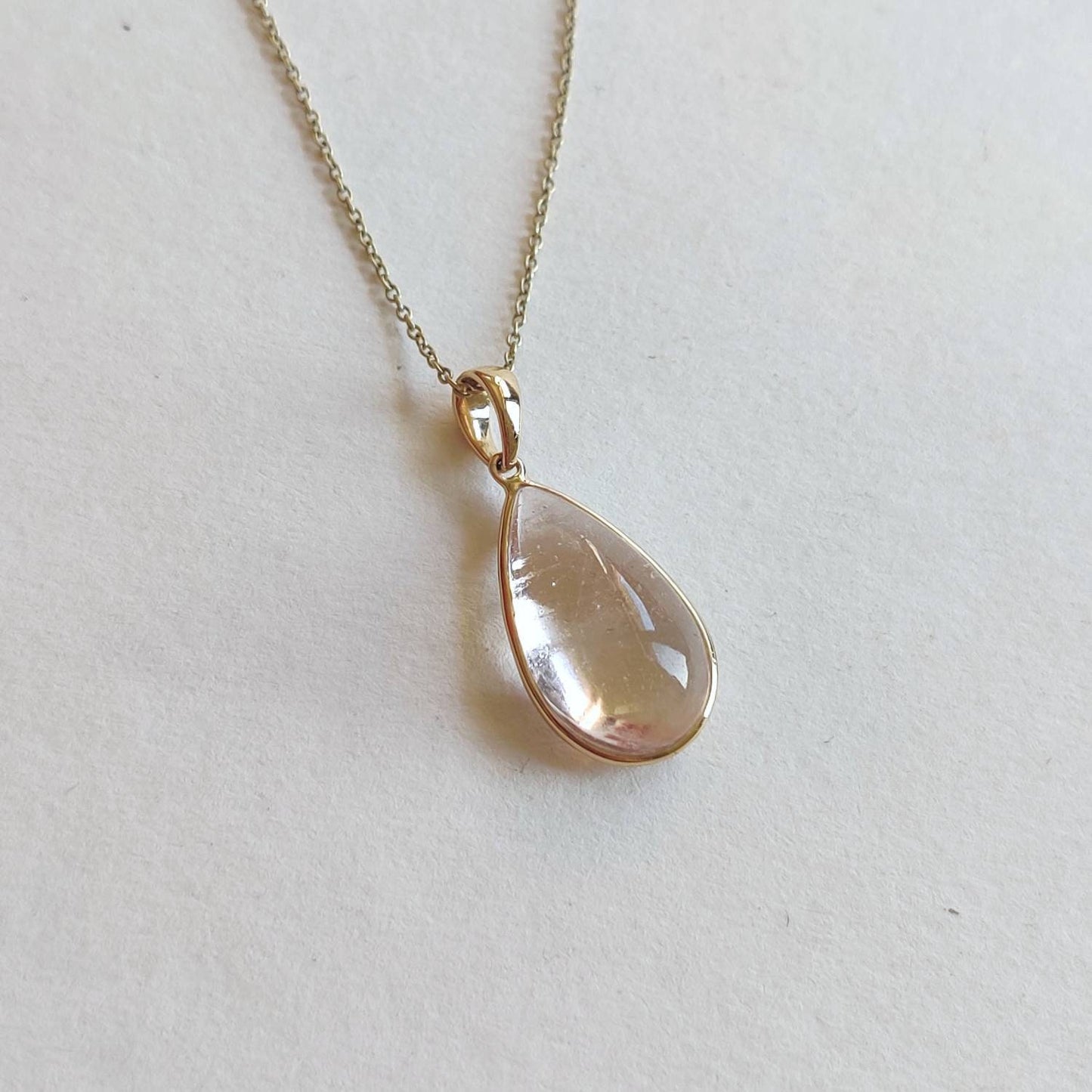 Natural Morganite Pendant, 14K Solid Yellow Gold Morganite Pendant, Bezel Pendant, November Birthstone, Christmas Gift, Morganite Jewelry