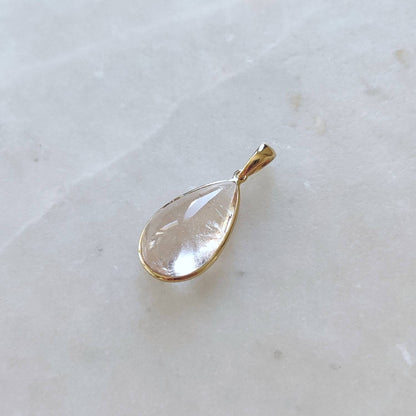 Natural Morganite Pendant, 14K Solid Yellow Gold Morganite Pendant, Bezel Pendant, November Birthstone, Christmas Gift, Morganite Jewelry