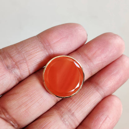 Natural Red Onyx Ring, 14K Solid Gold Ring, Red Onyx Gold Ring, Onyx Jewelry, December Birthstone, Mystical Birthstone, Gift for her