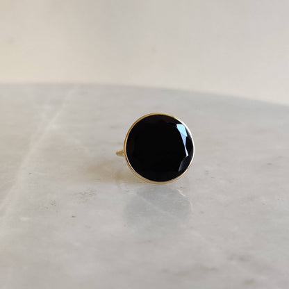 Natural Black Onyx Ring, 14K Solid Gold Ring, 14k Gold Black Onyx Ring, Natural Black Onyx Bezel Ring, December Birthstone, Gifts for her