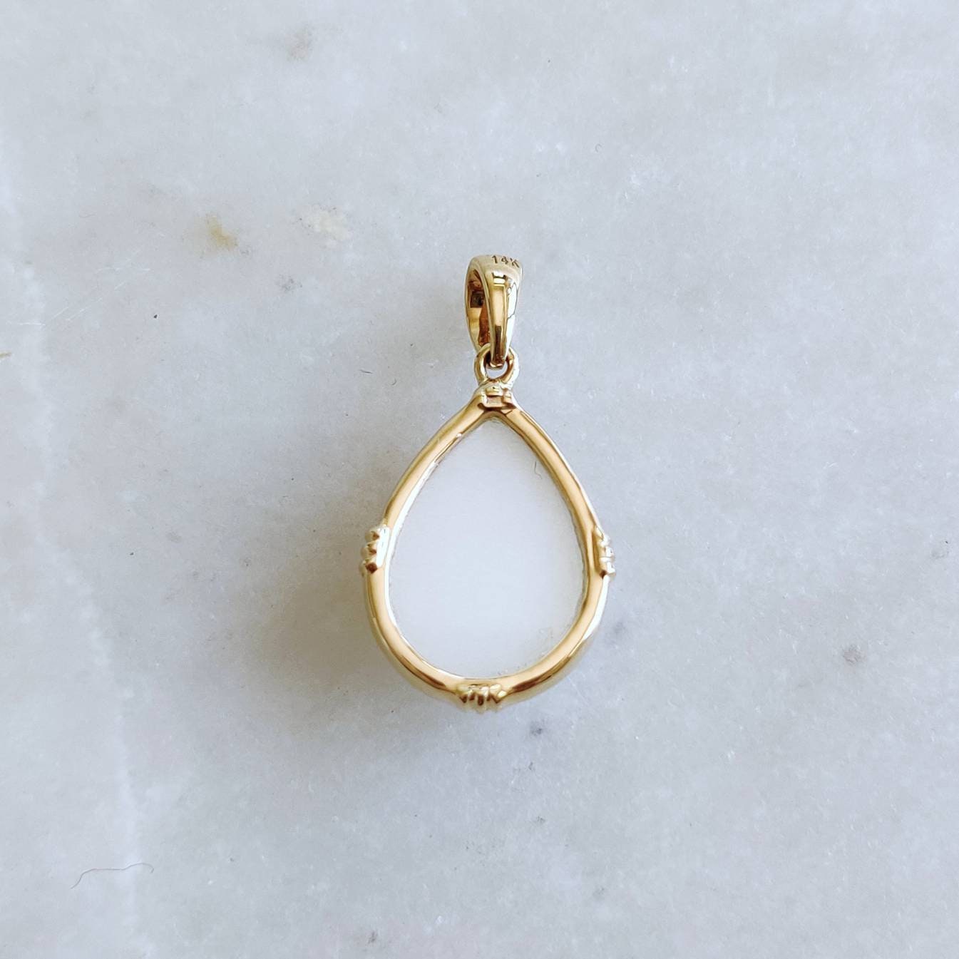 Natural White Moonstone Pendant, 14K Solid Yellow Gold White Moonstone Pendant, June Birthstone, Anniversary Gift, White Moonstone Jewelry