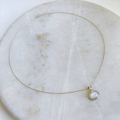 Natural White Moonstone Pendant, 14K Solid Yellow Gold White Moonstone Pendant, June Birthstone, Anniversary Gift, White Moonstone Jewelry