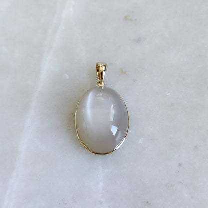 Natural White Moonstone Pendant, 14K Solid Yellow Gold White Moonstone Pendant, June Birthstone Pendant, Christmas Gift, Moonstone Jewelry