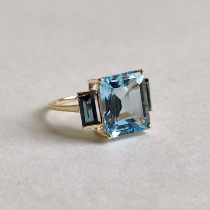 Natural Sky Blue Topaz London Blue Topaz Ring, 14K Solid Gold Ring, Blue Topaz Ring, November Birthstone, Blue Topaz Jewelry, Christmas Gift