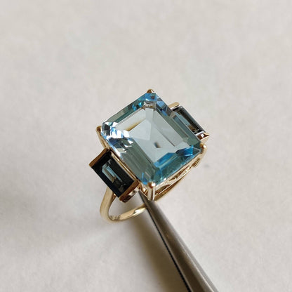 Natural Sky Blue Topaz London Blue Topaz Ring, 14K Solid Gold Ring, Blue Topaz Ring, November Birthstone, Blue Topaz Jewelry, Christmas Gift