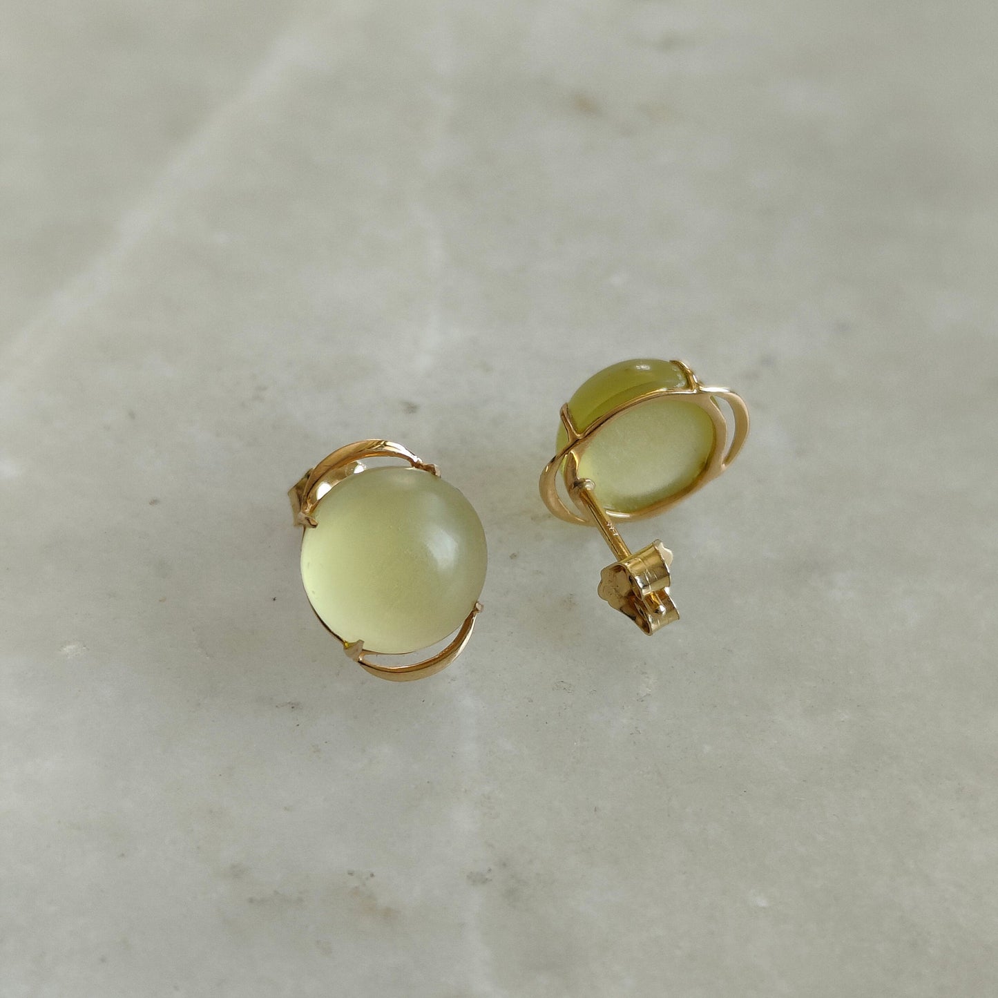 Natural Yellow Quartz Stud Earrings, 14K Solid Yellow Gold Earring, November Birthstone Earrings, Yellow Quartz Jewelry, Christmas Present