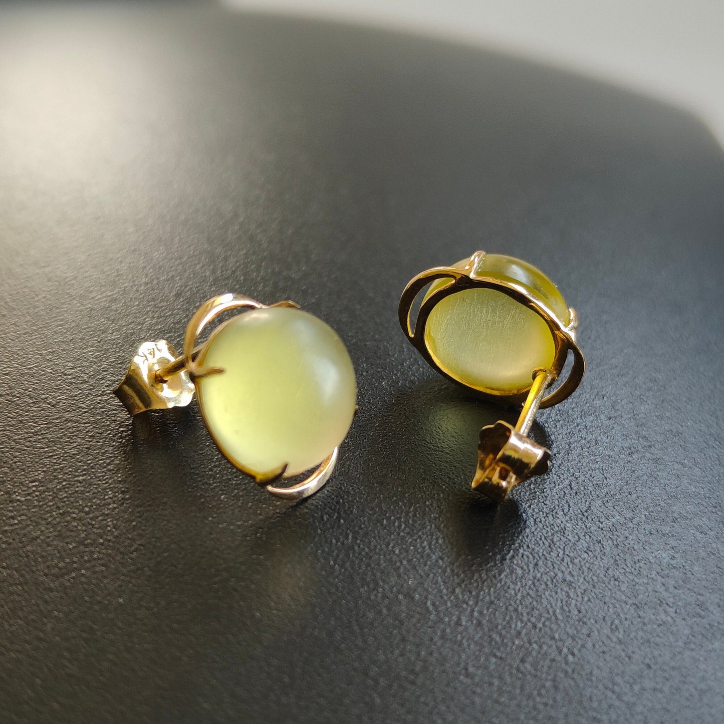 Natural Yellow Quartz Stud Earrings, 14K Solid Yellow Gold Earring, November Birthstone Earrings, Yellow Quartz Jewelry, Christmas Present