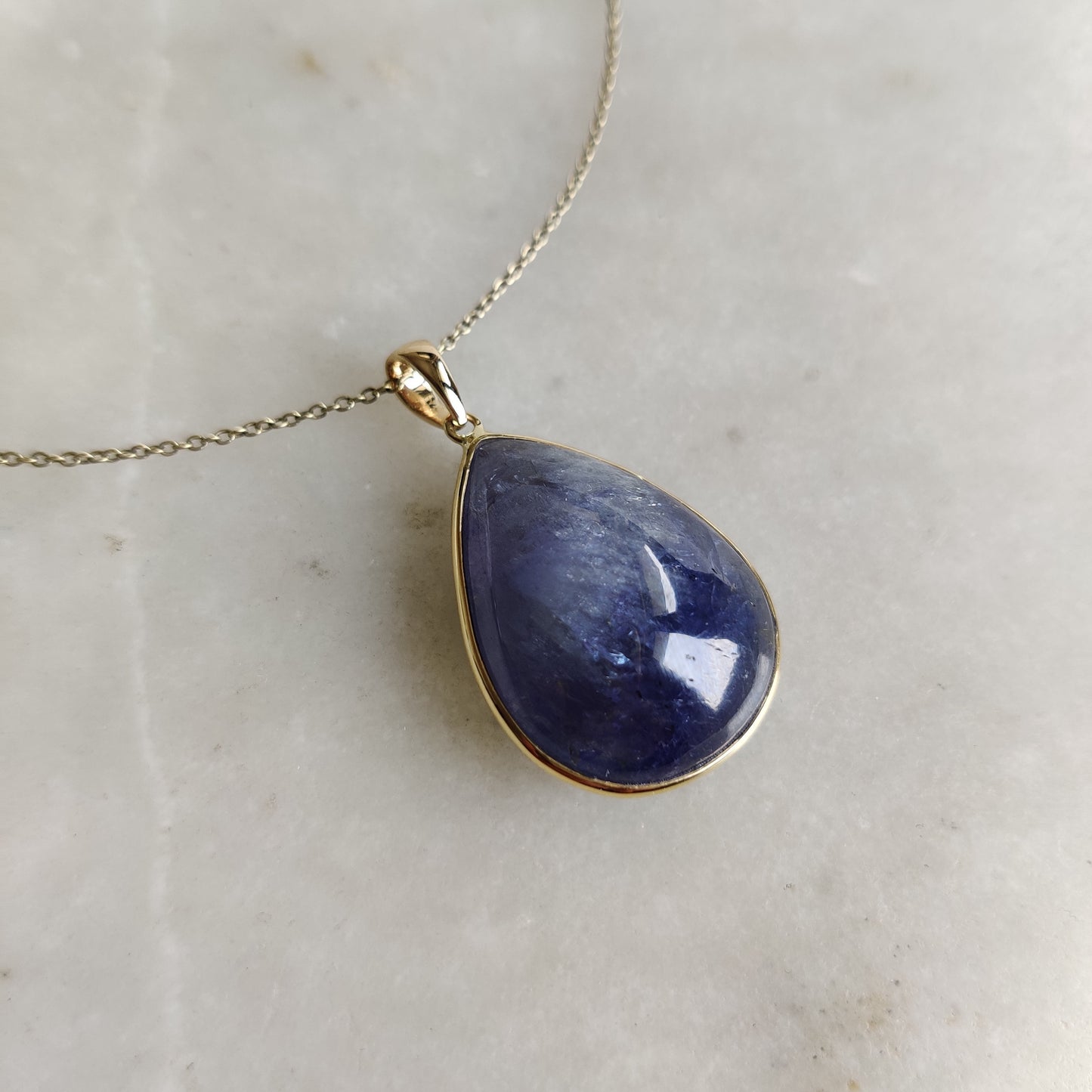 Natural Bi-Color Tanzanite Pendant, 14K Solid Gold Tanzanite Pendant, Yellow Gold Necklace Pendant, Tanzanite Jewelry, December Birthstone