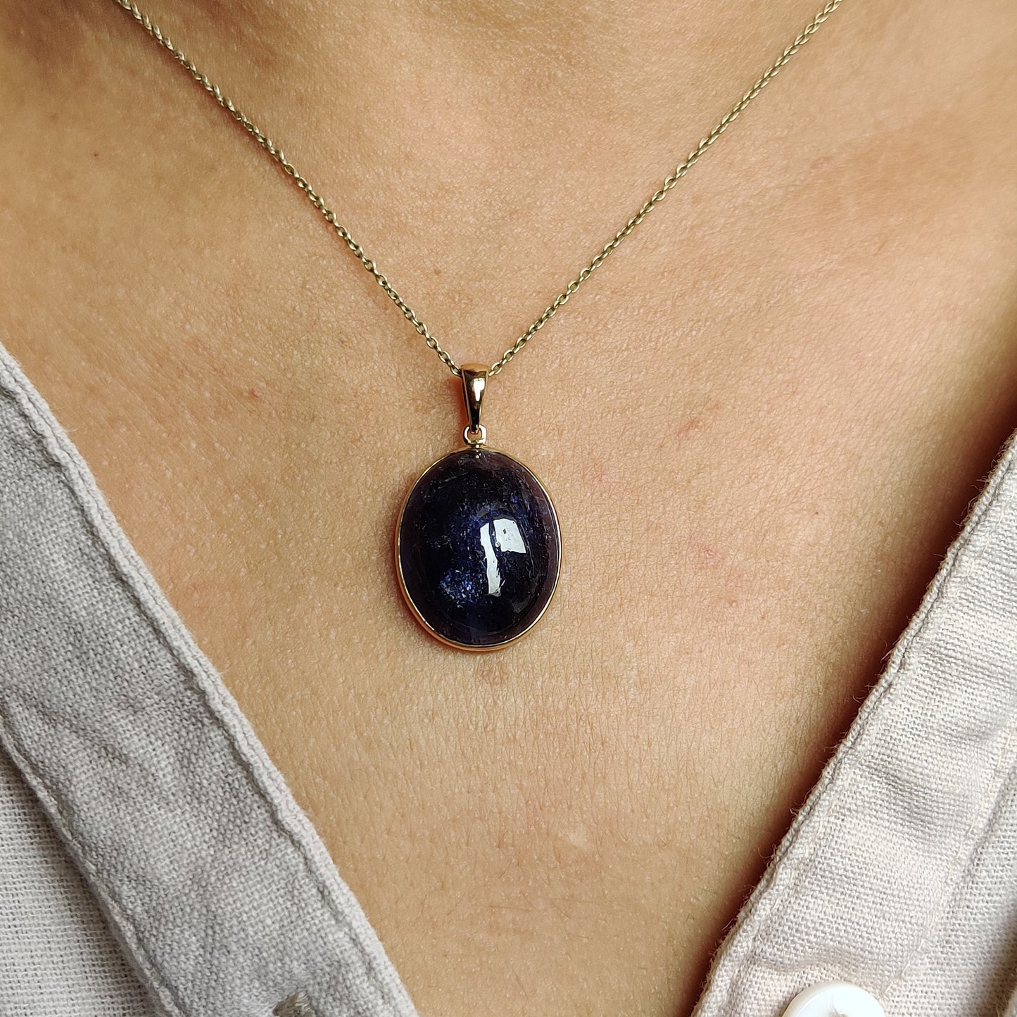 Natural Bi-Color Tanzanite Pendant, 14K Solid Gold Tanzanite Pendant, Yellow Gold Necklace Pendant, Tanzanite Jewelry, December Birthstone