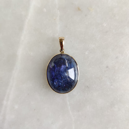 Natural Bi-Color Tanzanite Pendant, 14K Solid Gold Tanzanite Pendant, Yellow Gold Necklace Pendant, Tanzanite Jewelry, December Birthstone