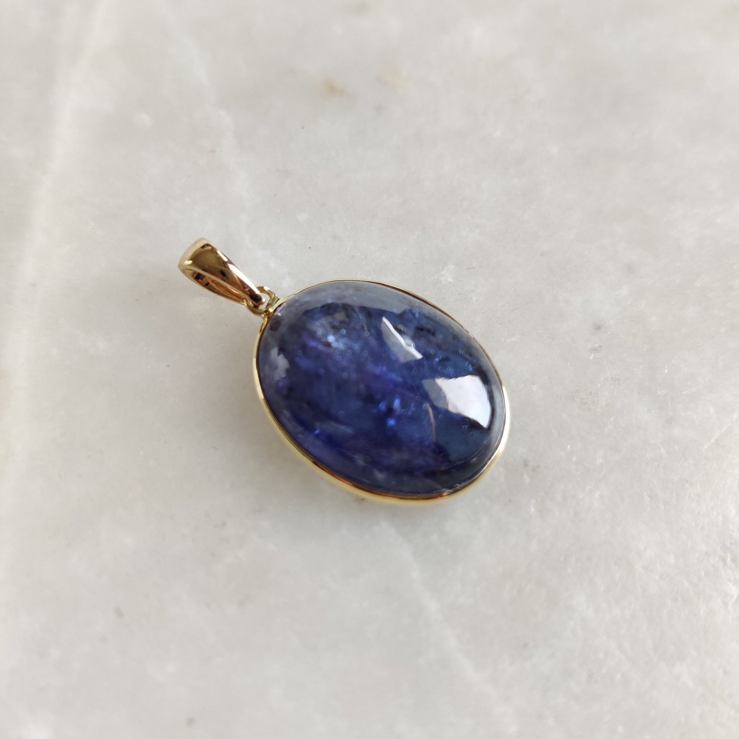 Natural Bi-Color Tanzanite Pendant, 14K Solid Gold Tanzanite Pendant, Yellow Gold Necklace Pendant, Tanzanite Jewelry, December Birthstone