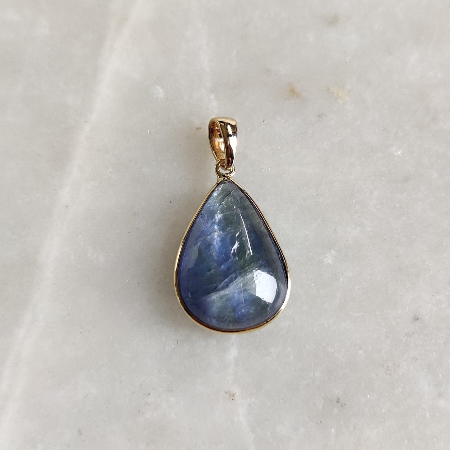 Natural Bi-Color Tanzanite Pendant, 14K Solid Gold Tanzanite Pendant, Yellow Gold Necklace Pendant, Tanzanite Jewelry, December Birthstone