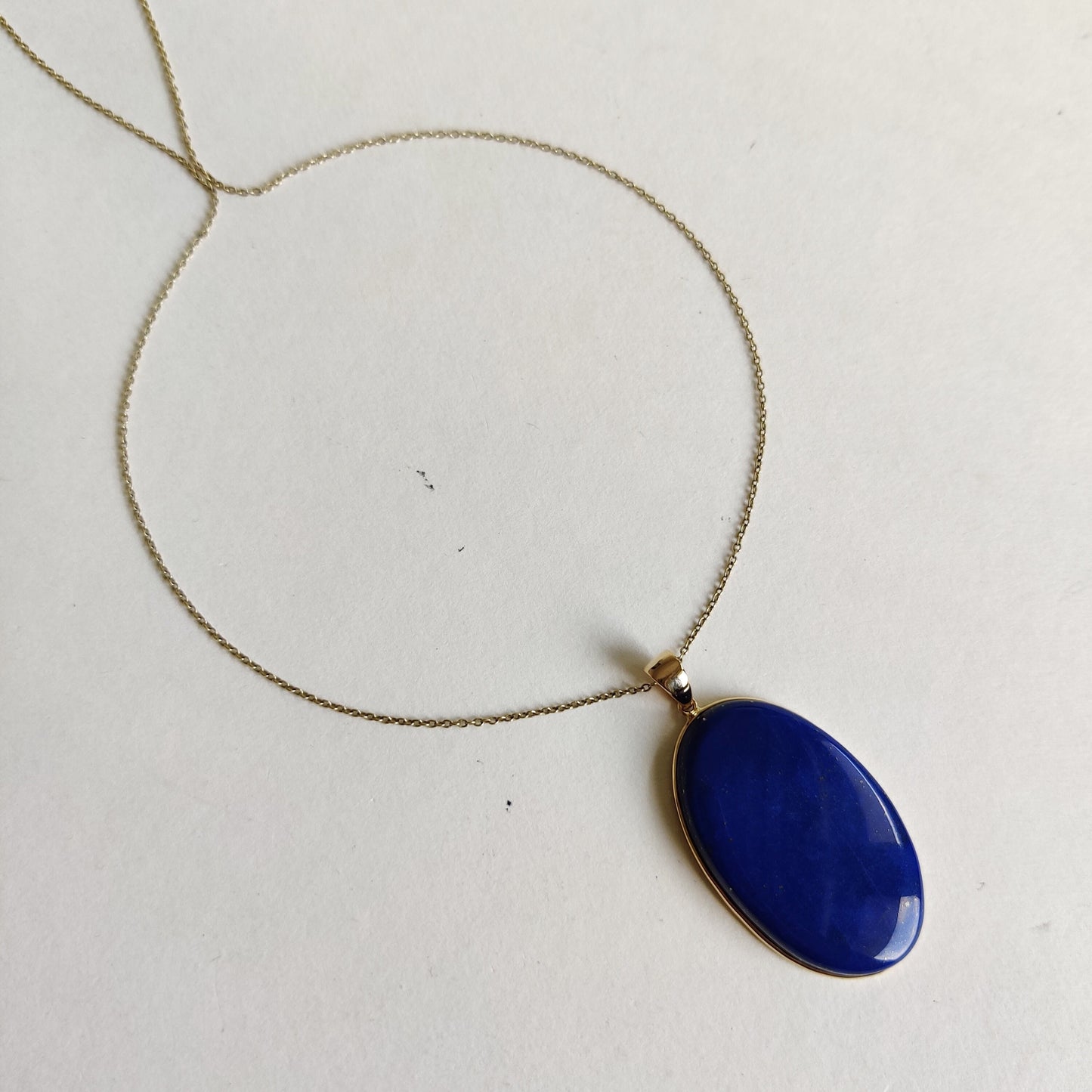 Natural Lapis Lazuli Pendant, 14K Solid Yellow Gold Lapis Lazuli Pendant, Bezel Pendant, September Birthstone Pendant, Christmas Present