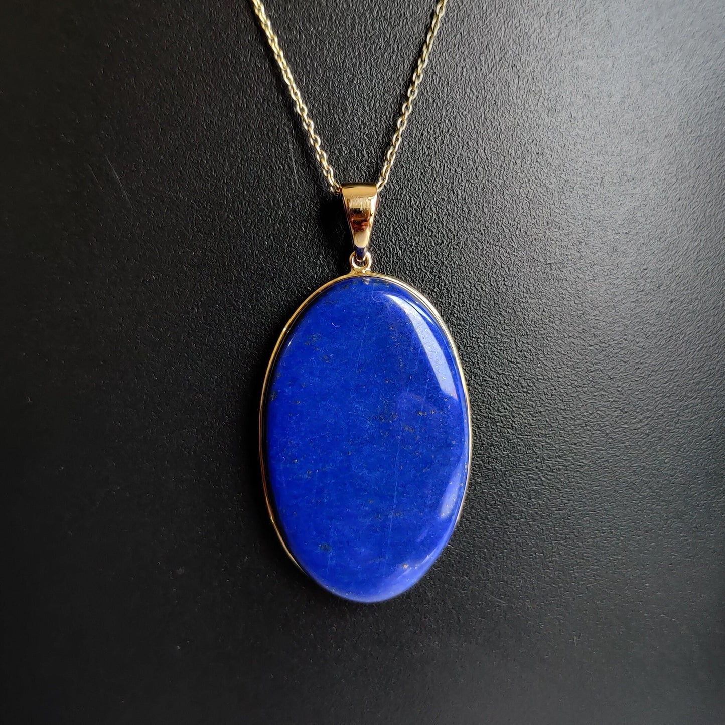 Natural Lapis Lazuli Pendant, 14K Solid Yellow Gold Lapis Lazuli Pendant, Bezel Pendant, September Birthstone Pendant, Christmas Present