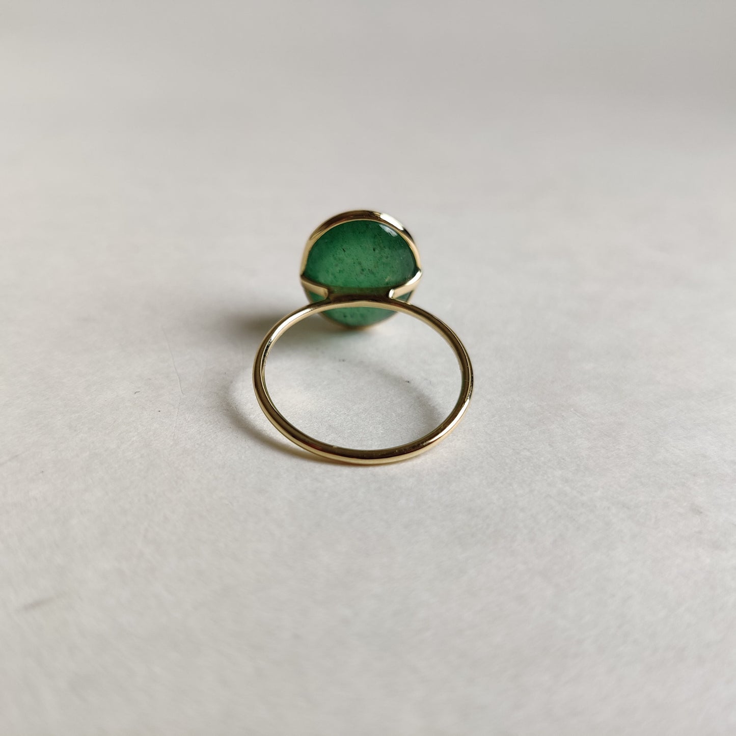 Natural Green Aventurine Ring, 14K Solid Gold Ring, 14K Gold Strawberry Quartz Ring, Aventurine Jewelry, Minimalist Jewelry, May Birthstone,