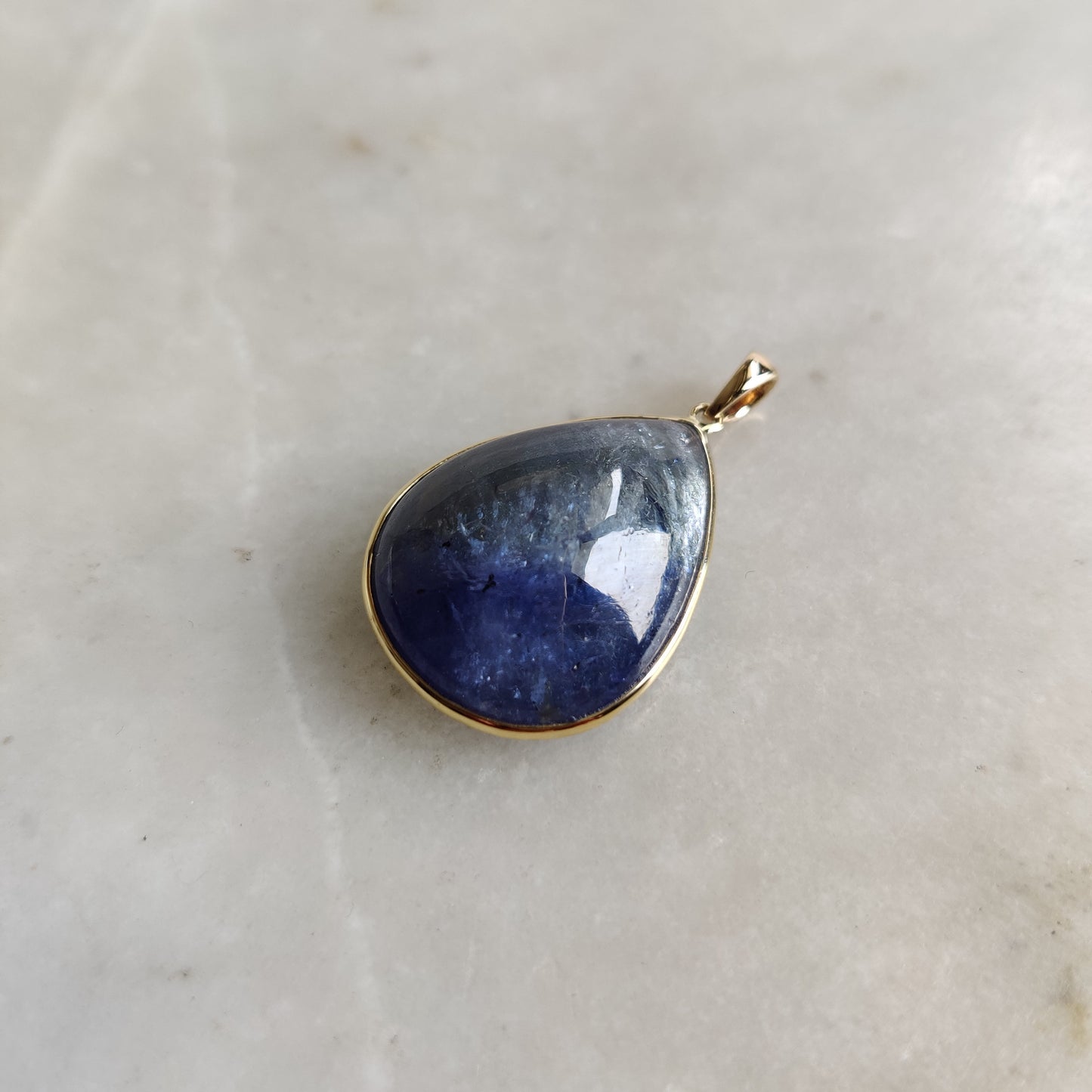 Natural Bi-Color Tanzanite Pendant, 14K Solid Gold Tanzanite Pendant, Yellow Gold Necklace Pendant, Tanzanite Jewelry, December Birthstone