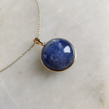 Natural Bi-Color Tanzanite Pendant, 14K Solid Gold Tanzanite Pendant, Yellow Gold Necklace Pendant, Tanzanite Jewelry, December Birthstone