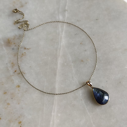 Natural Bi-Color Tanzanite Pendant, 14K Solid Gold Tanzanite Pendant, Yellow Gold Necklace Pendant, Tanzanite Jewelry, December Birthstone