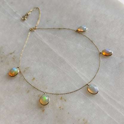 14k Gold Opal Necklace, Ethiopian Opal Necklace, Opal Jewelry, October Birthstone, Christmas Gift , Opal Necklace, Ethiopion Opal Jewelry