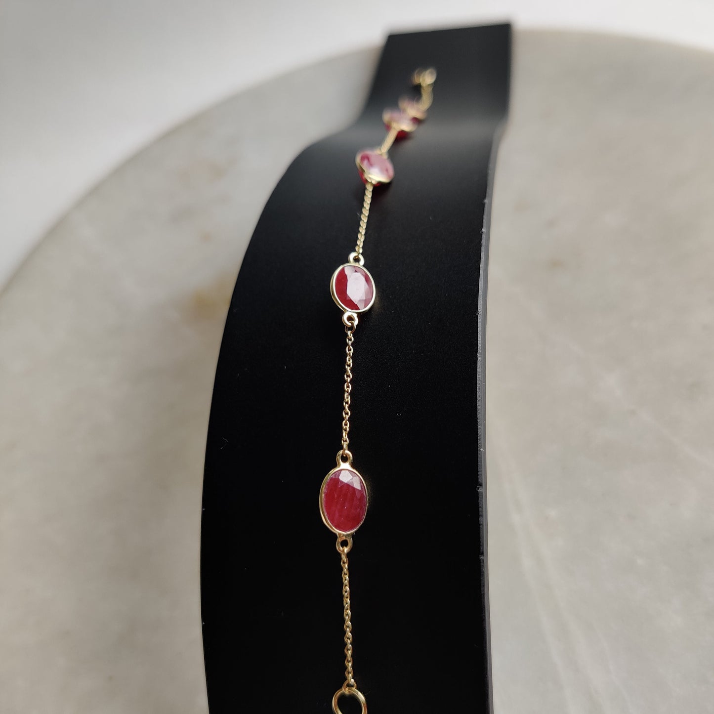 Natural Ruby Bracelet, 14K Yellow Gold Ruby Bracelet, Gold Chain Bracelet, Ruby Bracelet, July Birthstone, Ruby Jewelry, Christmas Gift