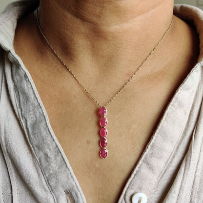 Natural Ruby Pendant, Ruby Bezel Pendant, 14K Solid Gold Ruby Pendant, Ruby Jewelry, July Birthstone, Christmas Gifts, dainty Pendant