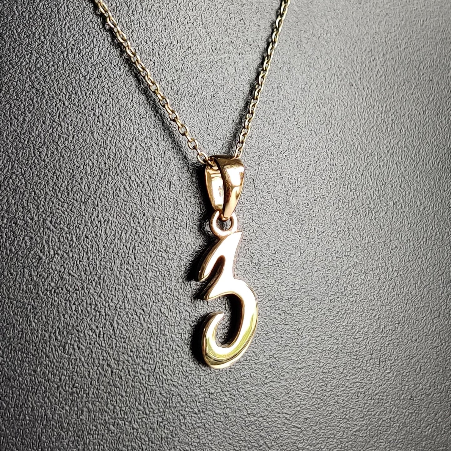 14K Solid Gold Charm Number 3 Pendant, 3 Number Pendant Necklace, Numerical  Pendant, Yellow Gold Pendant, Birthday Gift, Dainty Pendant