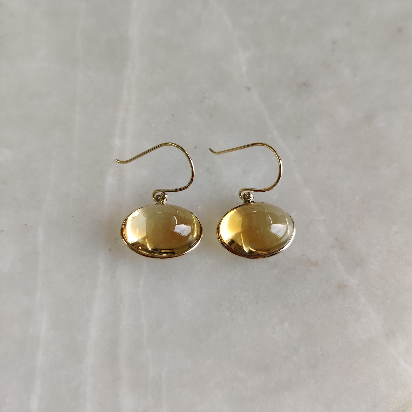 Pendientes de citrino en oro de 14 quilates, pendientes con bisel de citrino natural, pendientes de oro amarillo macizo de 14 quilates, piedra natal de noviembre, pendiente colgante, regalo de Navidad