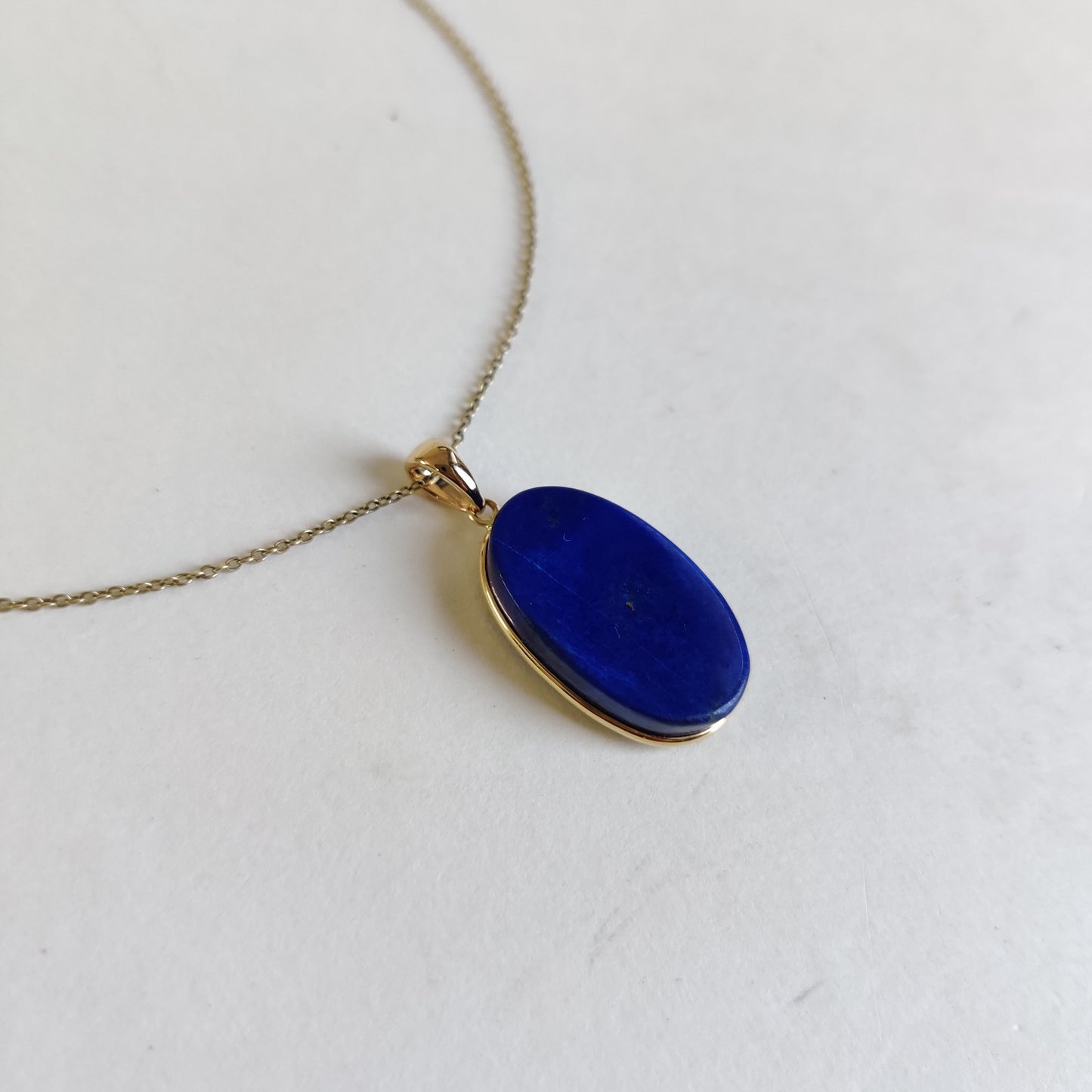 Natural Lapis Lazuli Pendant, 14K Solid Yellow Gold Lapis Pendant, September Birthstone Pendant, Lapis Lazuli Jewelry, Christmas Present