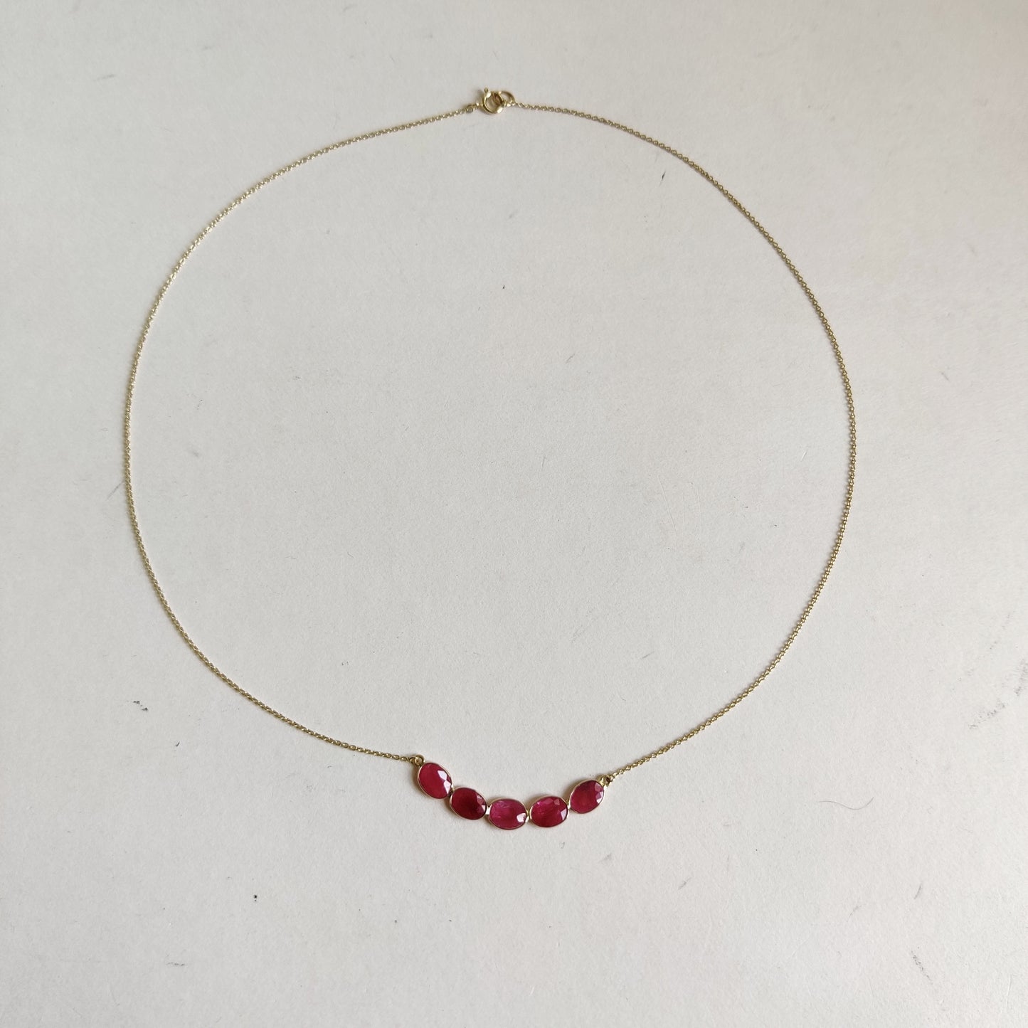 Natural Ruby Necklace, 14K Solid Gold Ruby Necklace, Yellow Gold Necklace, Ruby Jewelry, July Birthstone, Statement Jewelry, Christmas Gift