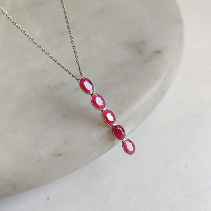 Natural Ruby Pendant, Ruby Bezel Pendant, 14K Solid Gold Ruby Pendant, Ruby Jewelry, July Birthstone, Christmas Gifts, dainty Pendant