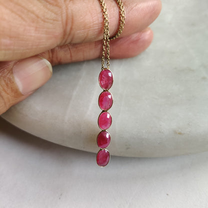 Natural Ruby Pendant, Ruby Bezel Pendant, 14K Solid Gold Ruby Pendant, Ruby Jewelry, July Birthstone, Christmas Gifts, dainty Pendant