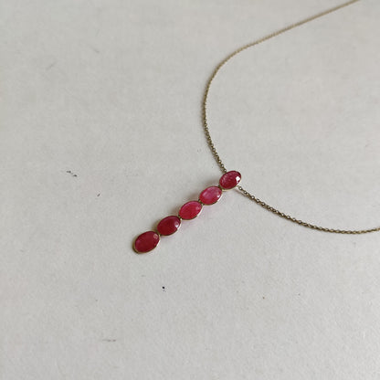 Natural Ruby Pendant, Ruby Bezel Pendant, 14K Solid Gold Ruby Pendant, Ruby Jewelry, July Birthstone, Christmas Gifts, dainty Pendant