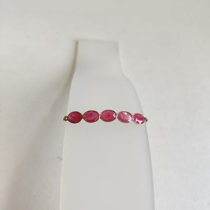 Natural Ruby Bracelet, 14K Solid Yellow Gold Ruby Bracelet, Chain Bracelet, Ruby Bracelet, July Birthstone, Ruby Jewelry, Christmas Gift