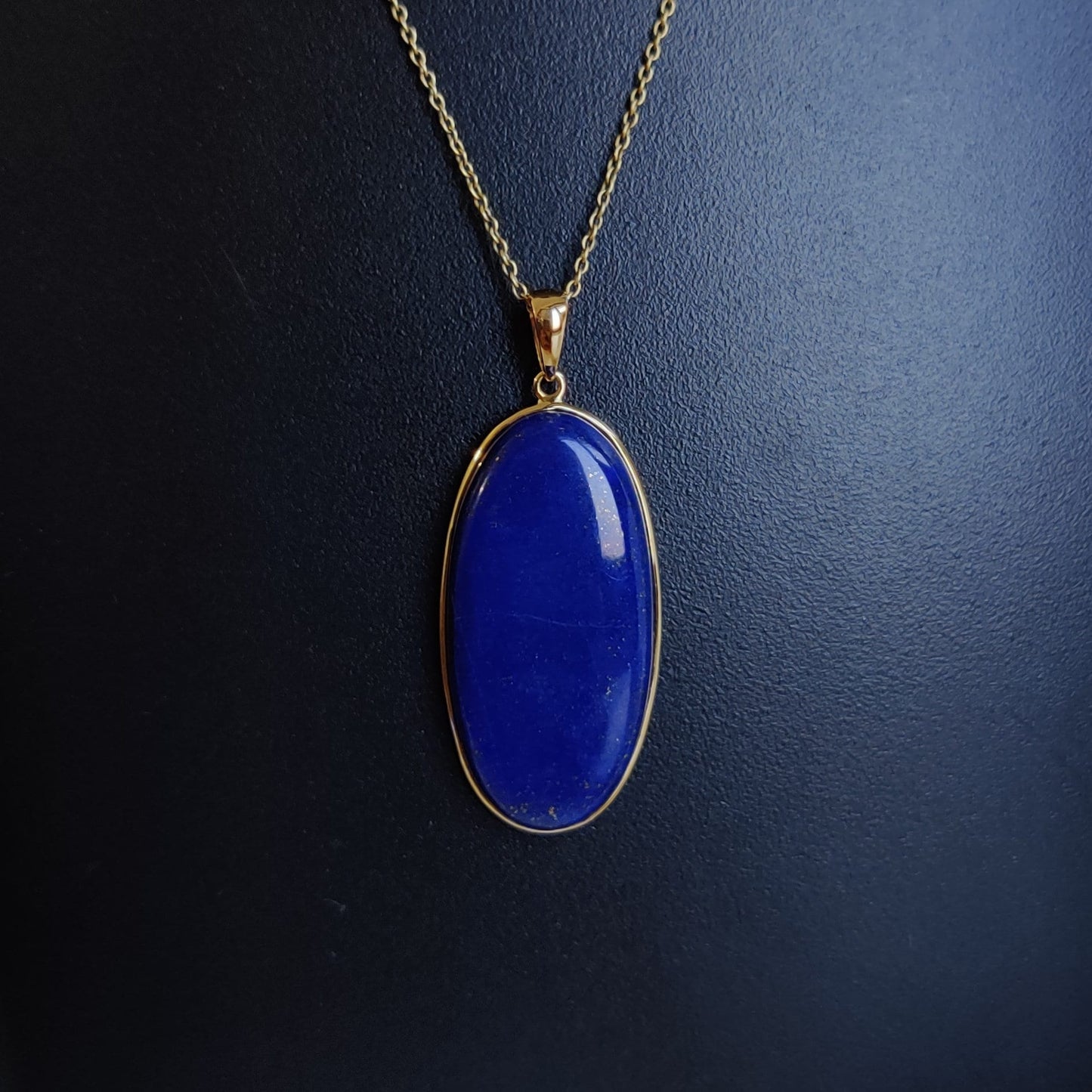 Natural Lapis Lazuli Pendant, 14K Solid Yellow Gold Lapis Pendant, Lapis Bezel Set Pendant, September Birthstone Pendant, Christmas Gift