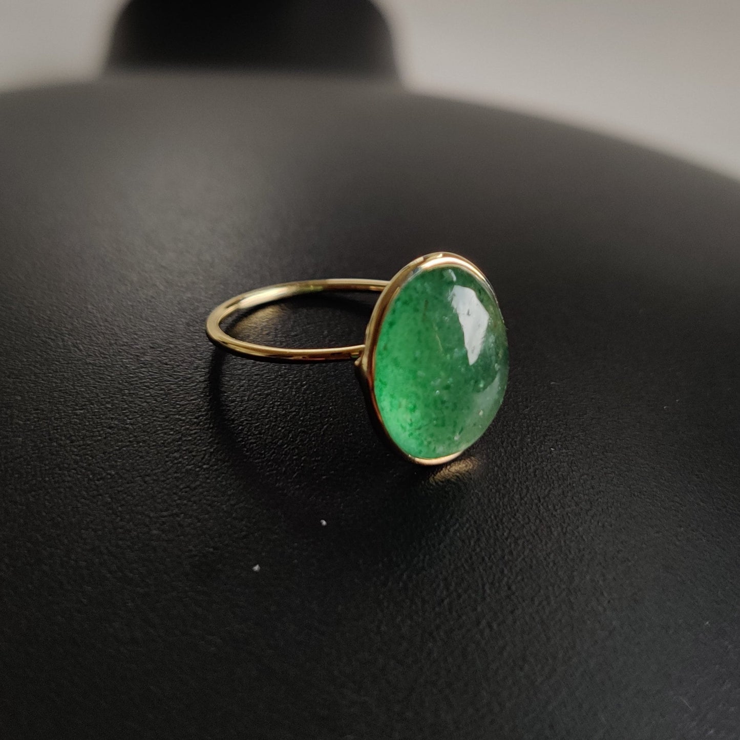 Natural Green Aventurine Ring, 14K Solid Gold Ring, 14K Gold Strawberry Quartz Ring, Aventurine Jewelry, Minimalist Jewelry, May Birthstone,