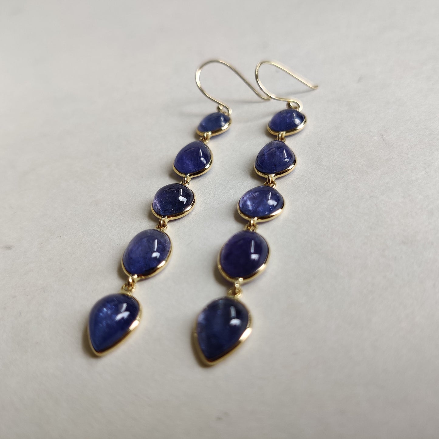 14K Gold Natural Tanzanite Earrings, Solid Yellow Gold Earrings, Natural Tanzanite Jewelry, December Birthstone Earrings