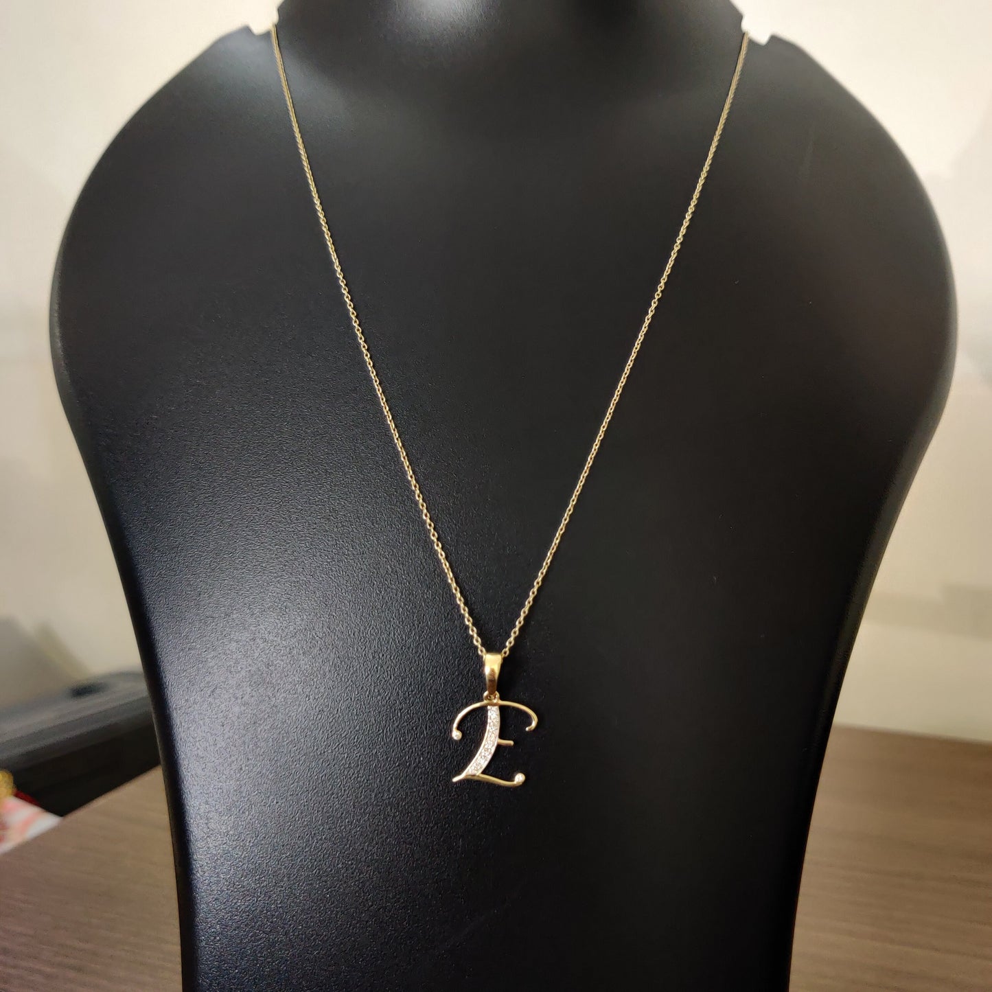 14K Gold Initial E Pendant, Solid Yellow Gold Initial E Charm Pendant, Natural Diamond Charm Pendant, Cluster Diamond Pendant, Birthday Gift