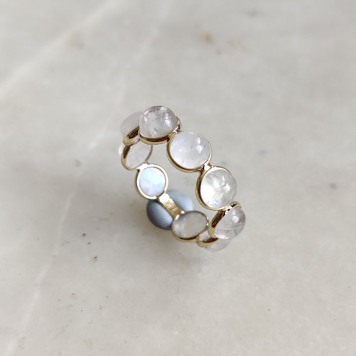 Natural Rainbow Moonstone Ring, 14K Solid Gold Ring, Rainbow Moonstone Gold Ring, Blue Moonstone Jewelry, Dainty Ring, June Birthstone