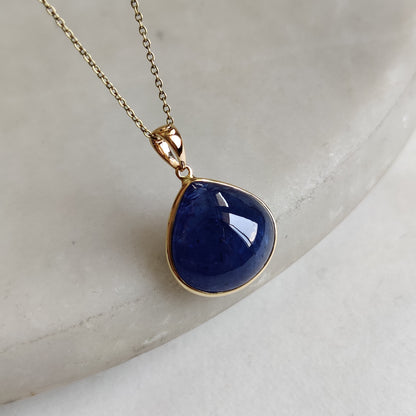 Natural Tanzanite Pendant, 14K Solid Gold Tanzanite Pendant, Yellow Gold Necklace Pendant, Tanzanite Jewelry, December Birthstone