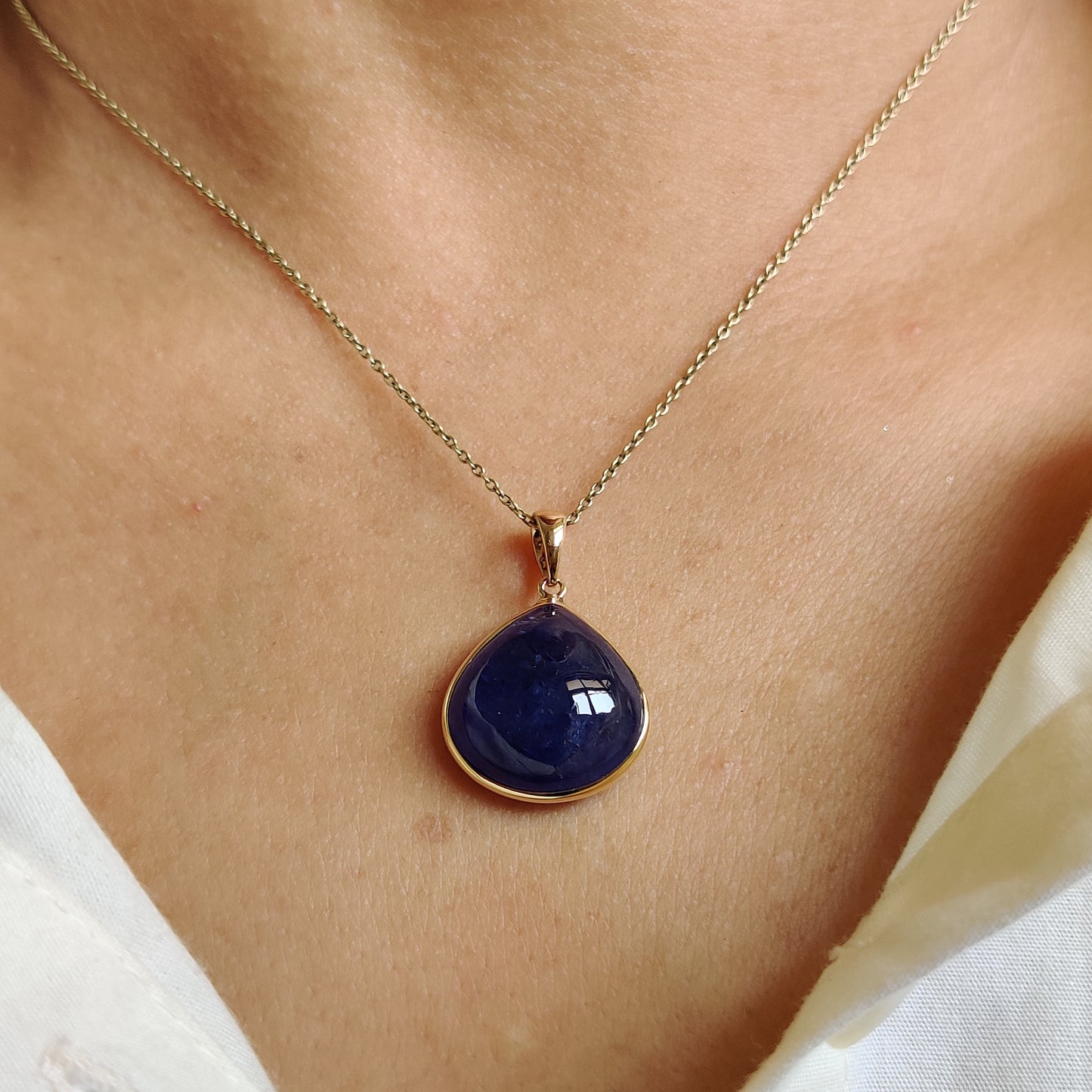 Natural Tanzanite Pendant, 14K Solid Gold Tanzanite Pendant, Yellow Gold Necklace Pendant, Tanzanite Jewelry, December Birthstone